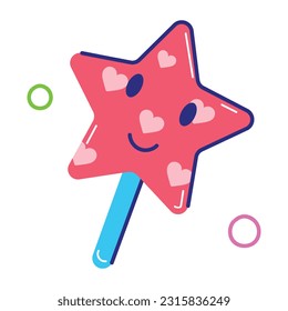 Premium flat sticker of star lollipop