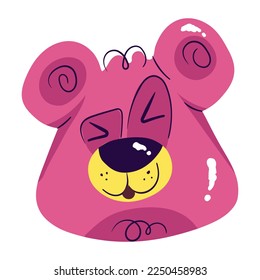 Premium flat sticker of teddy face 