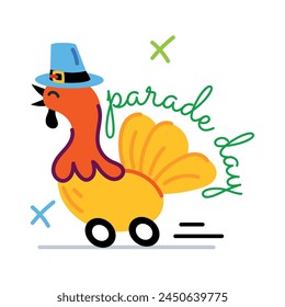 Premium flat sticker of thanksgiving parade day 