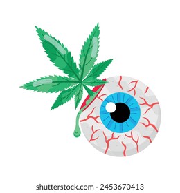Premium pegatina plana de ojo de maleza