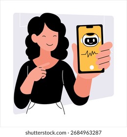 Estilo plano de Premium de la ilustración del selfie del AI