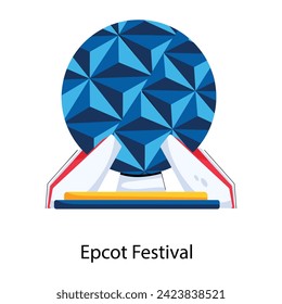 Premium flat style icon of epcot festival