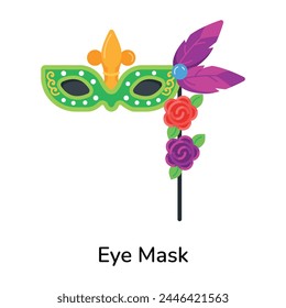 Premium estilo plano icono de máscara de ojo 