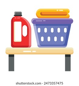 Premium flat style icon of laundry clothes 