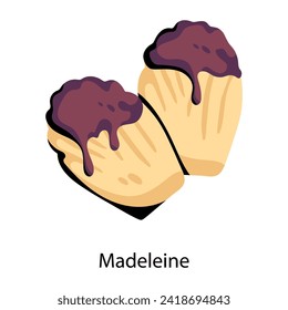 Premium flat style icon of madeleine