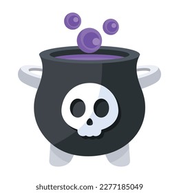 Premium flat style icon of a poison pot 