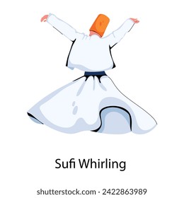 Premium flat style icon of sufi whirling 