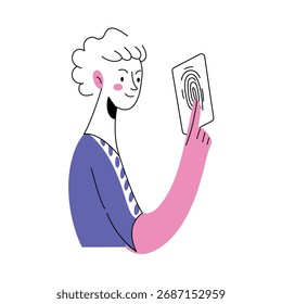 Premium flat style illustration of biometric