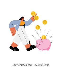 Ilustración de estilo plano de Premium de metas de ahorro