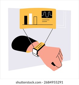 Premium flat style illustration of smartwatch

