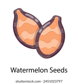 Premium flat style sticker of watermelon seeds