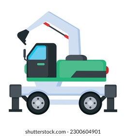 Premium flat vector of excavator truck 