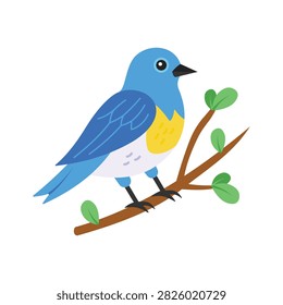 Premium flat vector graphic showing a lovely colorful parula bird.