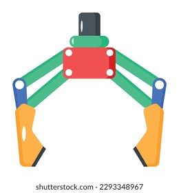 Premium flat vector of robotic claw 
