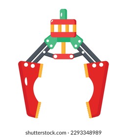 Premium flat vector of robotic claw 