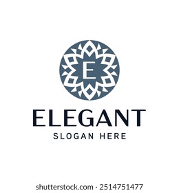 Modelo de Insígnia Floral Premium para a identidade da marca Elite