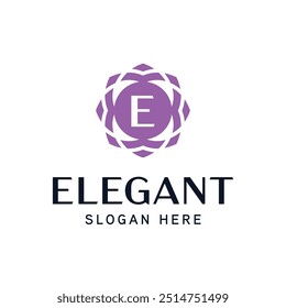 Modelo de Insígnia Floral Premium para a identidade da marca Elite