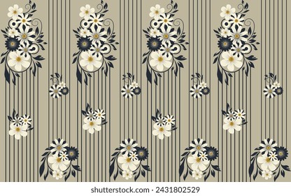 Premium floral pattern design. Textile pattern layout.
