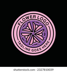 Premium Flower Logo Design Emblem Vector illustration Boutique badge symbol icon