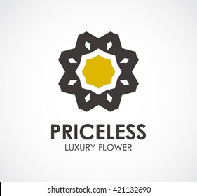 Premium flower of luxury jewelry abstract vector and logo design.