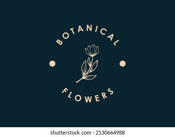 Premium Flowers Line Logo Design Inspiration. 