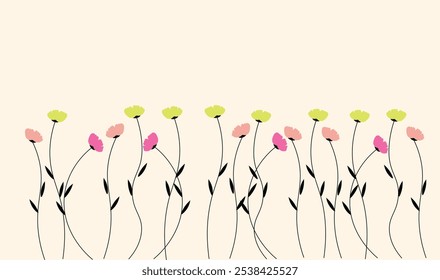 Premium flowers vector background image for use.