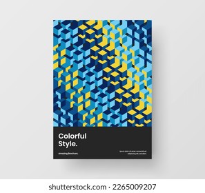 Premium flyer vector design layout. Fresh mosaic pattern booklet template.