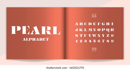 Premium font and alphabet set. Lettering Design for magazine, poster, logo or advertising media. Typography fonts uppercase and number. Vector illustration.