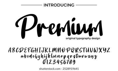 Premium Font Stylish brush painted an uppercase vector letters, alphabet, typeface