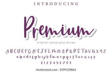 Premium Font Stylish brush painted an uppercase vector letters, alphabet, typeface