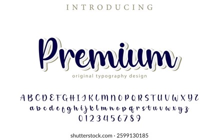 Premium Font Stylish brush painted an uppercase vector letters, alphabet, typeface