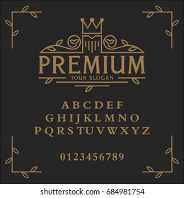 Premium font. Premium vector logo