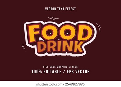 Premium food drink text effects can be edited again. bright background.