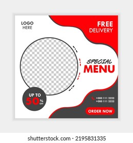 Premium Food Social Media Post Bakery Cafe Restaurant Banner Design Promotion Template