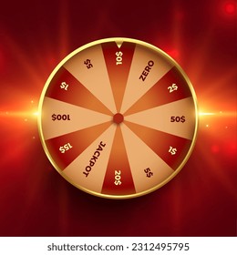 premium fortune wheel background spin and win jackpot vector