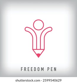 Premium freedom pen logo design. journalism idea corporate logo template. vector