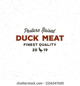 premium fresh duck meat label. retro styled meat shop emblem, badge, design elements, logotype template. vector illustration