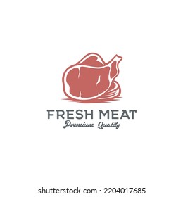 Diseño de logotipo de carne fresca y premium