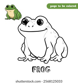 Premium frog vector | kids coloring page