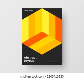 Premium front page A4 vector design concept. Minimalistic mosaic tiles pamphlet template.