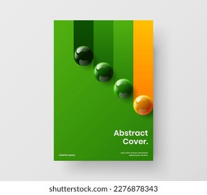 Premium front page vector design illustration. Abstract 3D spheres pamphlet layout.