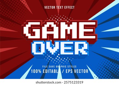 Premium Game Over text effects can be edited again, suitable poster, template.