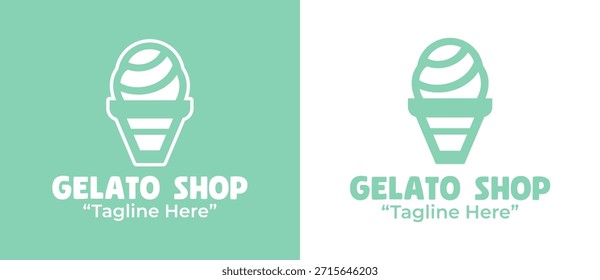 Un logotipo de helado premium diseñado para tiendas de postres y cafeterías italianas de lujo.