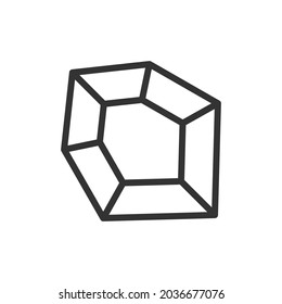Icono de línea de gema premium para aplicación, web y interfaz de usuario. Signo de trazo vectorial aislado en un fondo blanco. Icono de contorno de la gema al estilo de moda.
