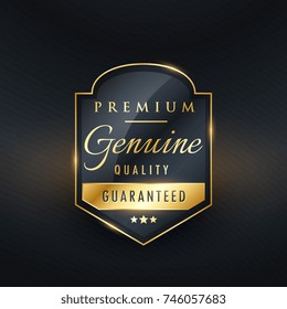 premium genuine quality golden label design