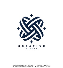 Premium geometric abstract looping letter X logo. Abstract looping with star logo vector