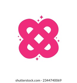 Logotipo de letra de bucle X abstracta geométrica de primera calidad. Loopatía abstracta con vector de logotipo estrella