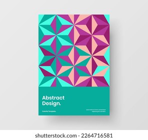 Premium geometric hexagons presentation template. Original book cover A4 design vector concept.