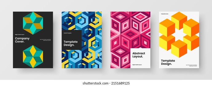 Premium-Paket mit geometrischen Mustern Corporate Identity. Minimalistische Front-Page Vektor Design-Layout Set.