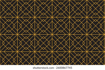 Premium  geometric pattern with lines, rhombuses A seamless background.on gold and black color Background